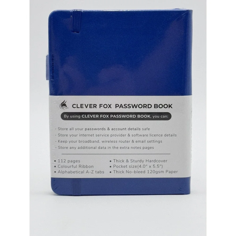 Clever Fox Password Book W/ Tabs Internet Address and Password Organizer Log 6in